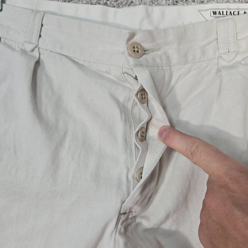 J Crew Wallace & Barnes Double pleated Chino Pant Linen blend 34x32 button fly